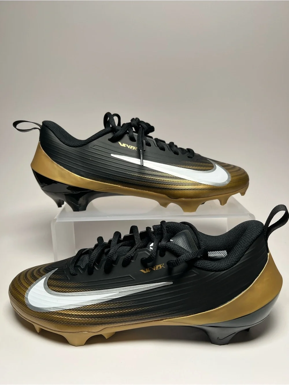 Nike Vapor Speed 3 Pro 360 Black Gold Football Cleats FB3303-003 Men's Size